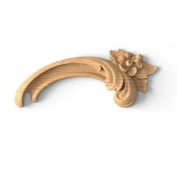 Wooden kitchen decor in the form of a branch with leaves