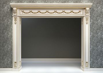 Wooden insert with elegant floral decoration