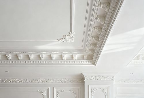 White polyurethane molding in a classic interior