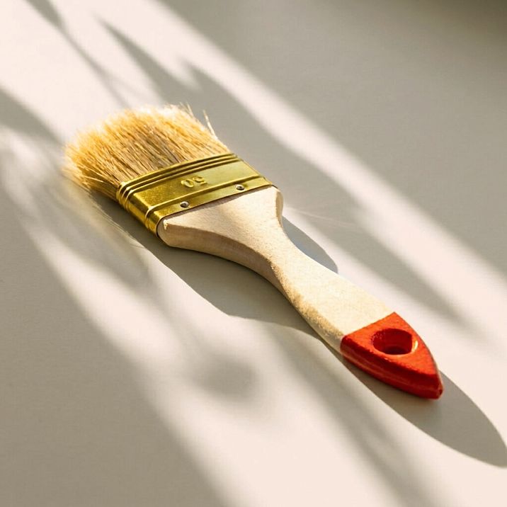 Flat brush 50 mm for applying paint, varnish, and primer