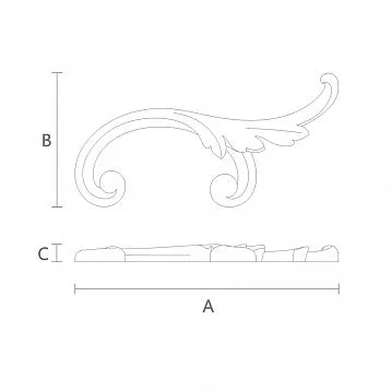 Luxurious wooden decor N-291R with carved ornament