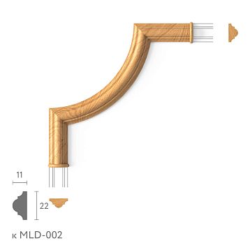 Corner molding MLD-002U close-up