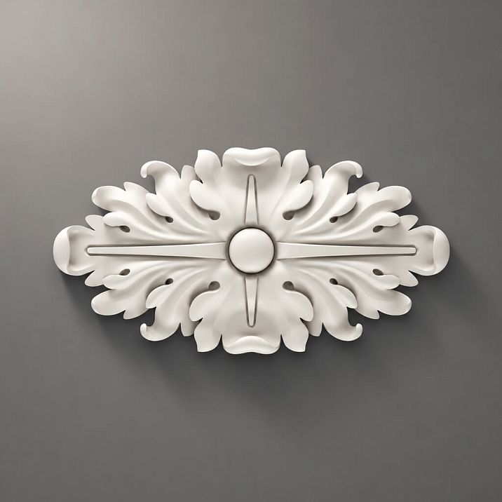 Elegant polyurethane rose RPU-069 with pattern &ndash; decorative stucco on walls and ceiling