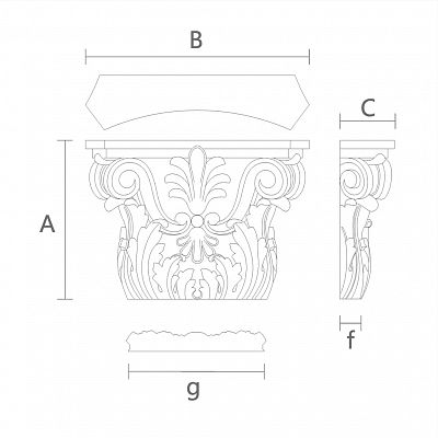 Carved capital KL-023