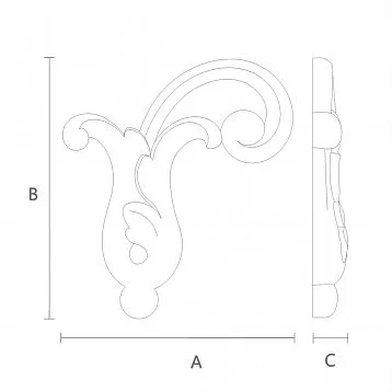 Elegant wooden carving N-303R as an inlay for home decoration