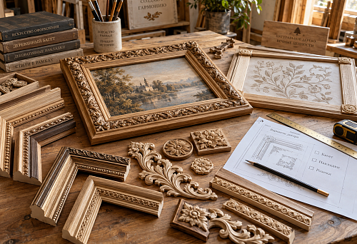 Decor for wooden picture frames
