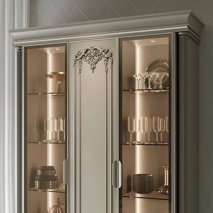 Carved tip N-438.1R with molding MLD-001 in furniture facade decor