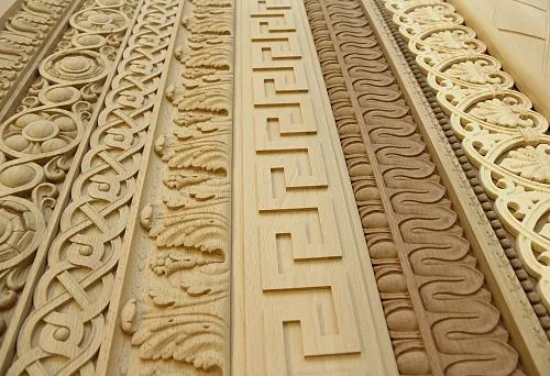Carved wooden moldings and decorative elements for icon decoration