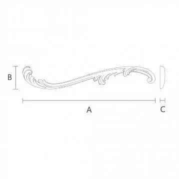 Carved Insert from Oak or Beech N-423L for Living Room Decoration