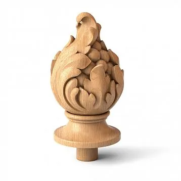 Finial for post L-085 made of oak or beech with carving