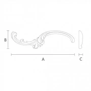 Wooden item with carved floral motif