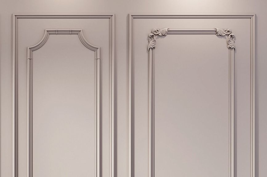 Classic wall panel with polyurethane stucco molding