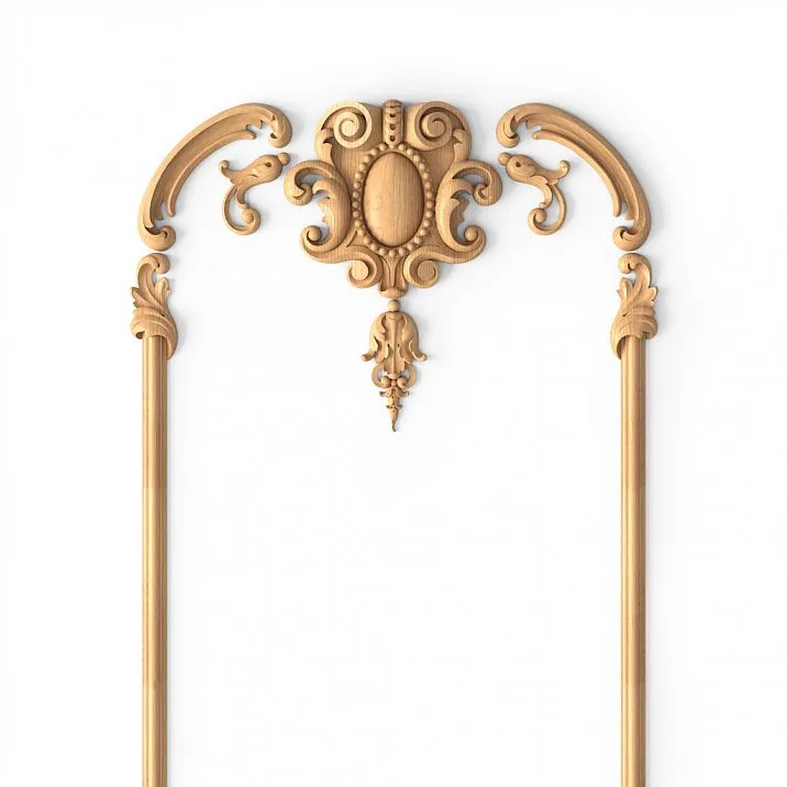 Elegant wooden decor set C-009-1-1 on a white background