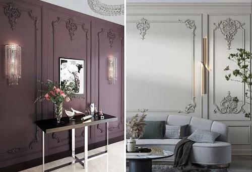 Wall relief decoration, adding elegance and classic charm to the interior.