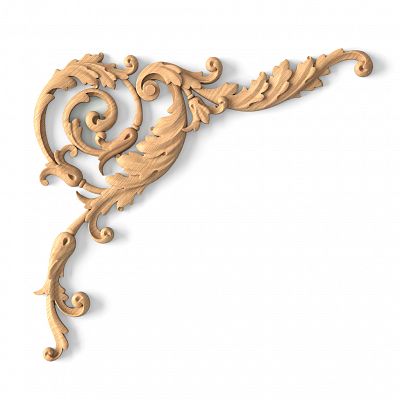 Carved cover plate из дерева с растительным мотивом