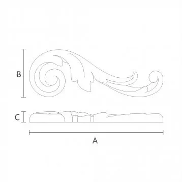 Carved wooden inlay N-282R for furniture and interior decoration