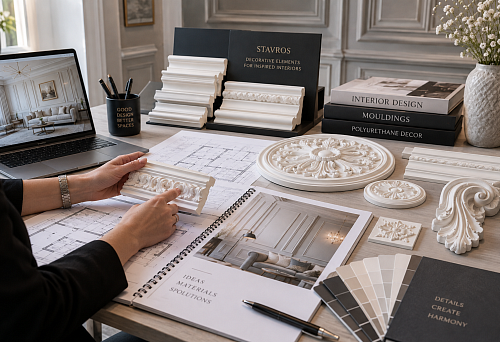 Polyurethane stucco molding for interior designers