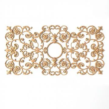 Elegant Wooden Applique with Relief Pattern