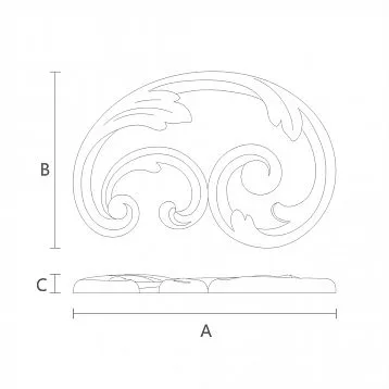 Carved Insert N-292R made of wood with ornament