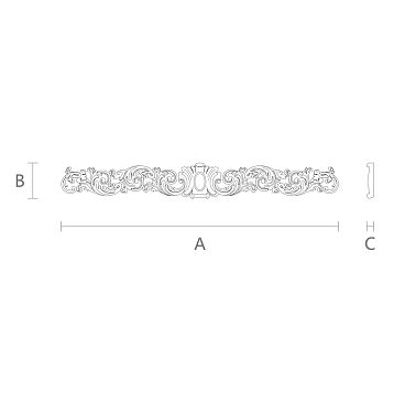 Wooden decor N-056.1 carved overlay with floral ornament size