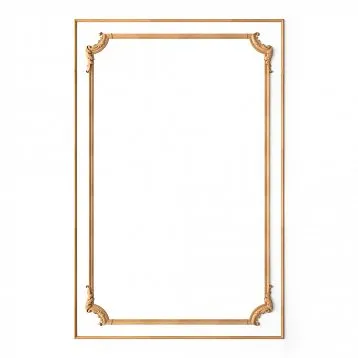 Wooden inlay with carving and moldings for furniture decoration drawing