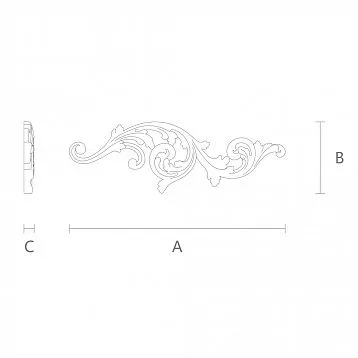 Carved Decor for Door Arches: Wooden Insert N-158R