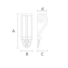 Unique carved bracket for shelf KR-020 drawing