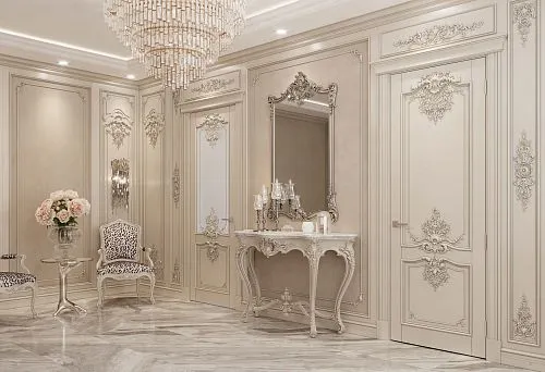 Luxurious Classic Interior with Rich Decor and Carved Details