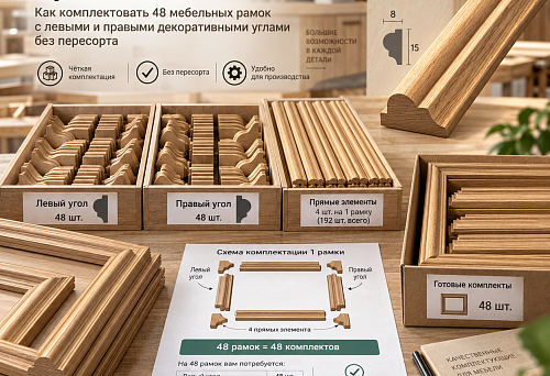 MLD-004 moulding for furniture frames with left and right decorative corners