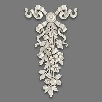 Polyurethane molding NPU-042 with 3D floral pattern for interior