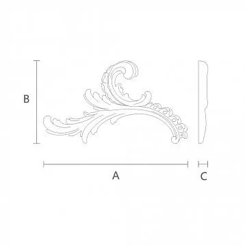 Carved overlay N-461L made of wood for decorating furniture, walls, ceiling