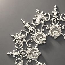 Decorative rose CPU-070 from polyurethane for moldings on walls and ceilings, full scheme