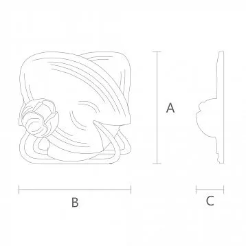 Decorative Wooden Rose with Water Lily Pattern for Walls, Doors, Furniture Posts R-063L
