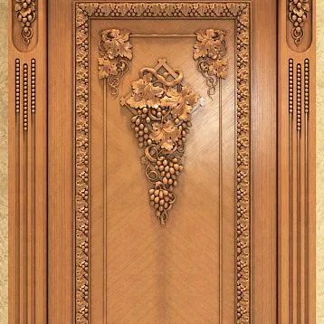 Inlay NN-252R for furniture and facade decoration with grape cluster and leaf carving