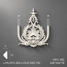Light polyurethane applique for ceiling decoration NPU-382