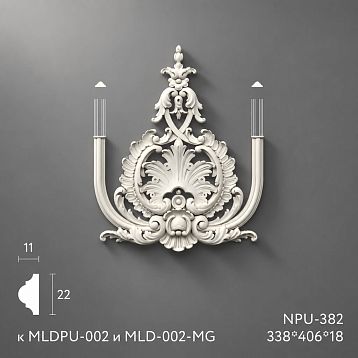 Light polyurethane applique for ceiling decoration NPU-382