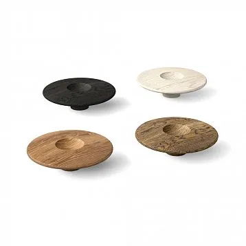 Colorful wooden handles in round shape