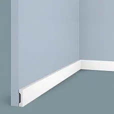 Floor skirting board W40V1 from polystyrene HI WOOD, minimum height 40 mm, smooth surface, white color