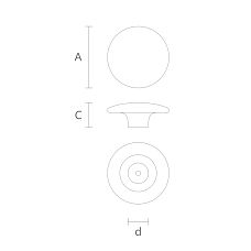 Drawing of a furniture push button handle