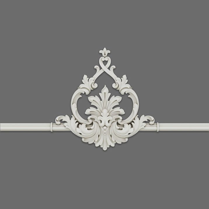 Fragment of the stucco decor set CPU-12-2 Petersburg in a bedroom interior