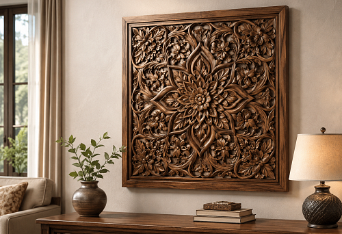 Buy carved wooden wall panel &mdash; wooden decor for interior