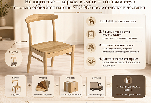 Wooden frame of chair STU-005 without finishing and upholstery