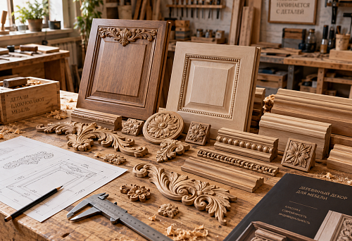 Decorative elements for solid wood furniture
