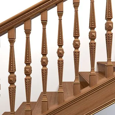 Carved detail of the staircase L-042 балясина из массива бука и дуба на фото