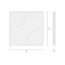Technical drawing of the DP-002 wooden panel with dimensions 600 &times; 600 &times; 45 mm and side profile