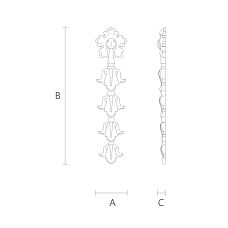 Wooden floral decor on insert N-021 drawing