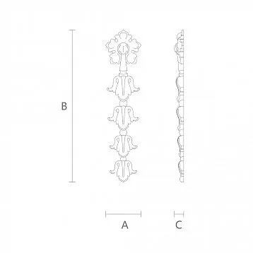 Carved wooden flower on insert N-021