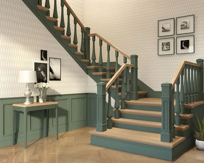 Classic wooden stair posts
