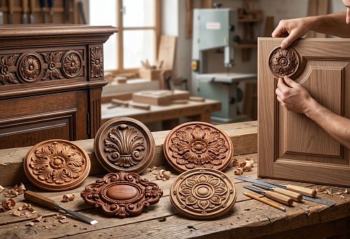 Wooden furniture rosette: how to choose a carved overlay for the facade and decor