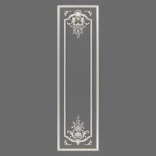 CPU-5-3 Molding Decor: Vertical framed panel with Baroque ornament, polyurethane, paintable